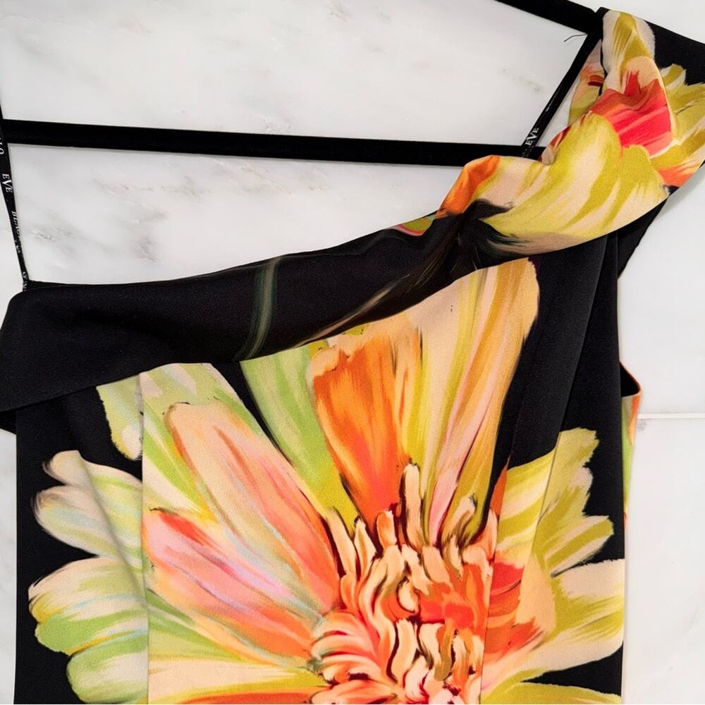 Black Halo Dolan One-Shoulder Gown Black Bursting Bloom 4 - Picture 11 of 16